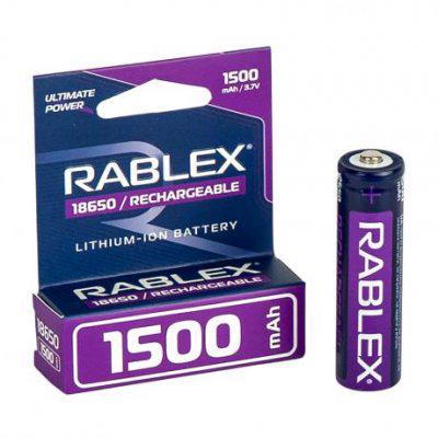 Батарейка аккумуляторная Rablex 18650 1500 mAh 3,7V Батарейка аккумуляторная Rablex 18650 1500 mAh 3,7V