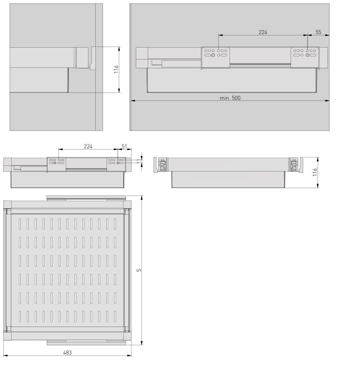 Кошик для білизни GTV Elite з дотягом 800 мм Чорний (WG-KOSZ80-20) - фото 7 Кошик для білизни GTV Elite з дотягом 800 мм Чорний (WG-KOSZ80-20) - фото 7