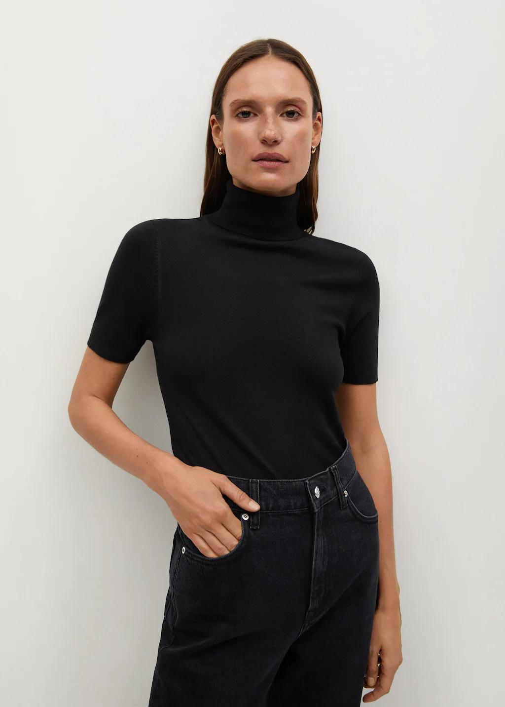 Гольф Mango з коротким рукавом S Black