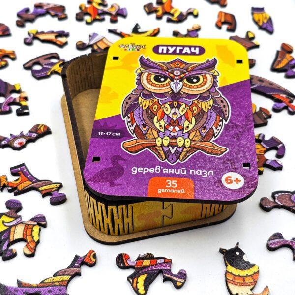 Пазл деревянный фигурный Филин Сова 35 дет. 11x17 см