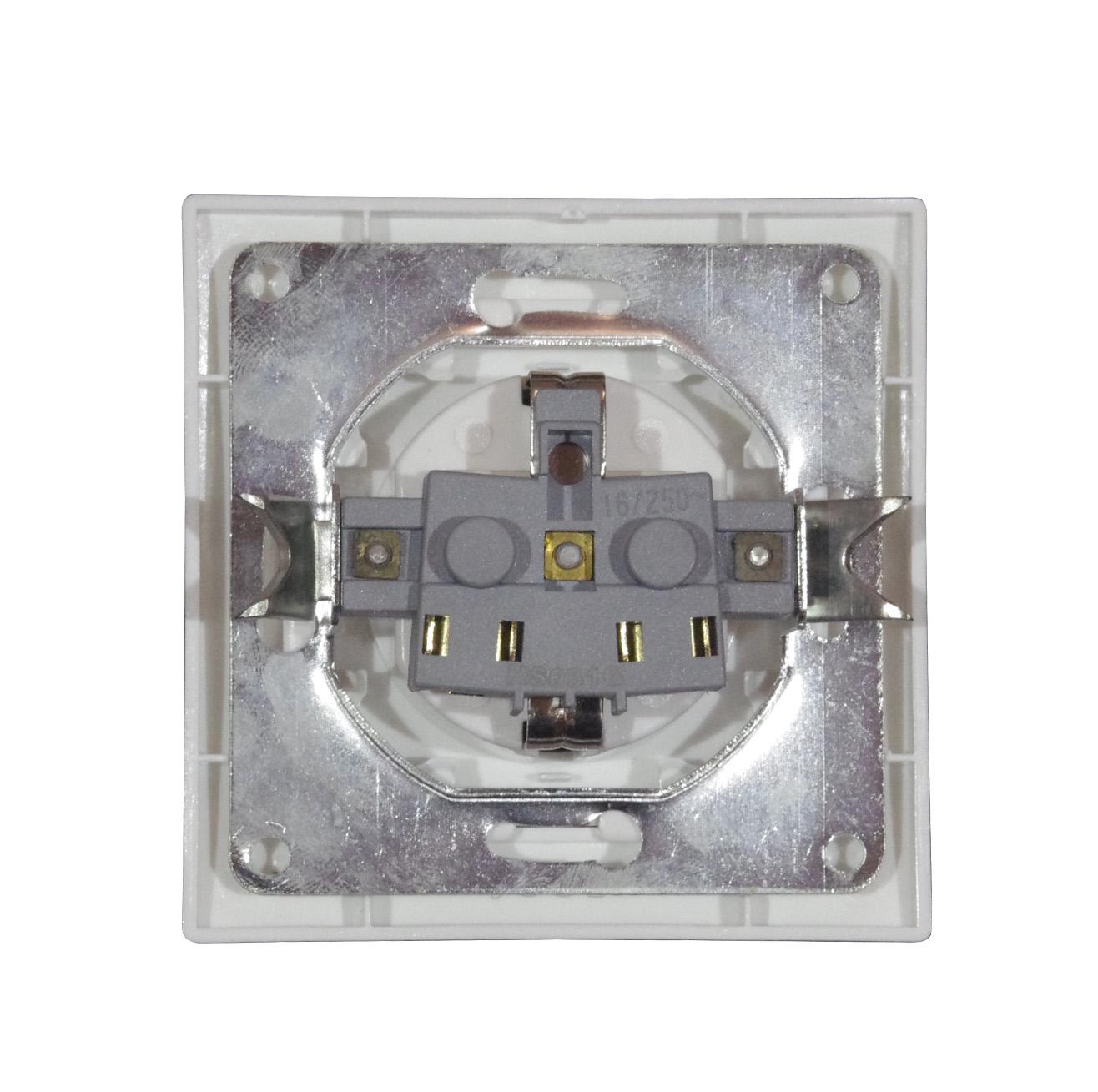 Розетка одинарная Smartfortec HS031G с защитными шторками Белый (44102) - фото 2