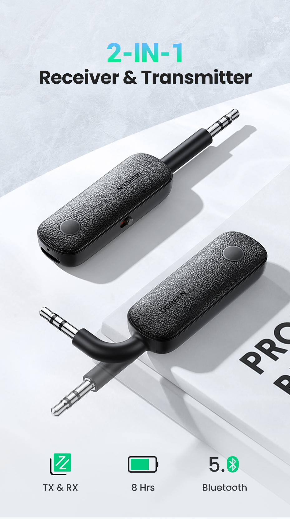 Адаптер UGREEN Bluetooth 5.0 приймач-передавач USB-3,5 мм minijack AUX стерео Чорний (80893) - фото 11