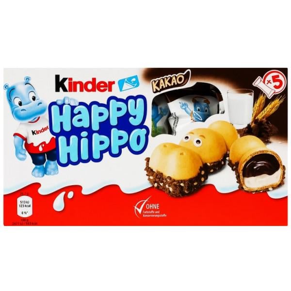 Вафли Kinder Happy Hippo Cacao 5 шт. 20,7 г