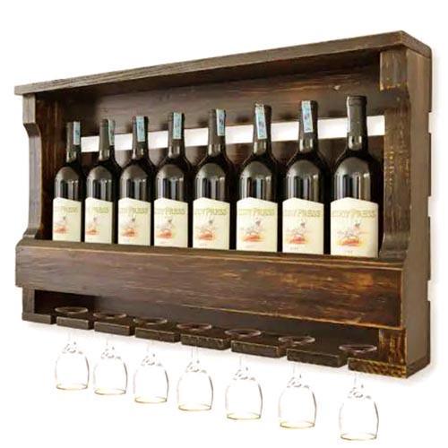 Полка для вина настенная из дерева Таканосу Капучино (ПНК-024009)