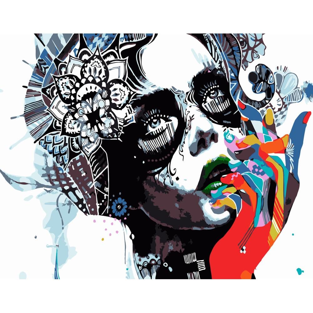 Картина по номерам Strateg Премиум Гравюра La Calavera 40х50 см (DY147)