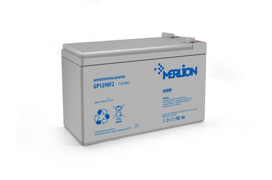 Акумуляторна батарея MERLION AGM GP1290F2 06010 12 V 9 Ah 150 x 65 x 95 100 White Q10