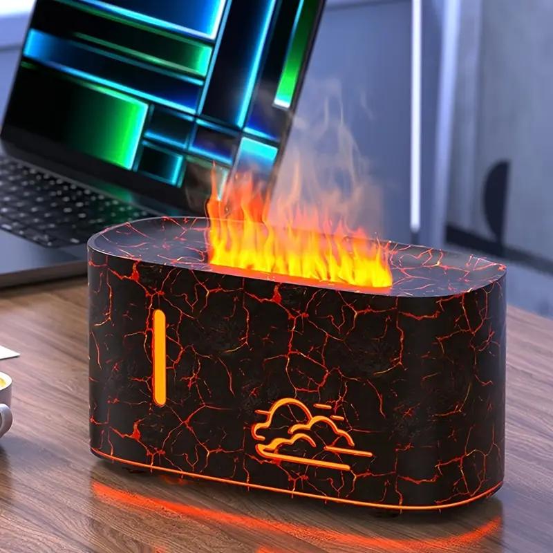 Зволожувач повітря з ефектом полум'я аромадифузор з підсвічуванням 3 режими 8 кольорів живлення від USB 15х8х7 см Чорний (D-0163) - фото 2 Зволожувач повітря з ефектом полум'я аромадифузор з підсвічуванням 3 режими 8 кольорів живлення від USB 15х8х7 см Чорний (D-0163) - фото 2