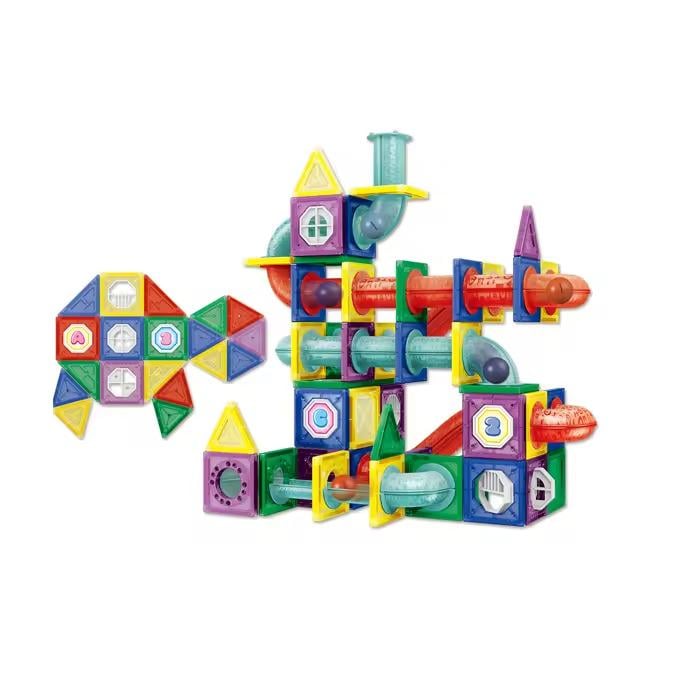 Конструктор-лабиринт магнитный трубчатый 148 деталей Разноцветный