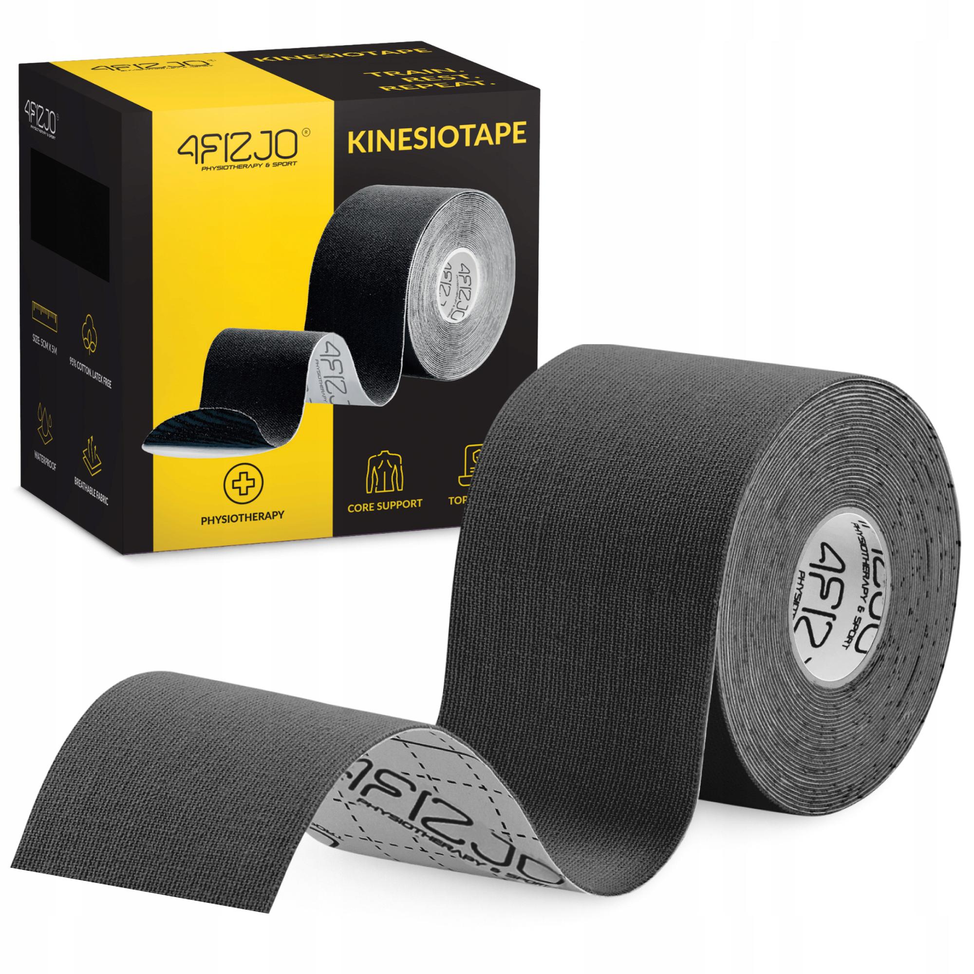Лента кинезиологическая 4FIZJO 5 см x 5 м Black (P-5907739315977)