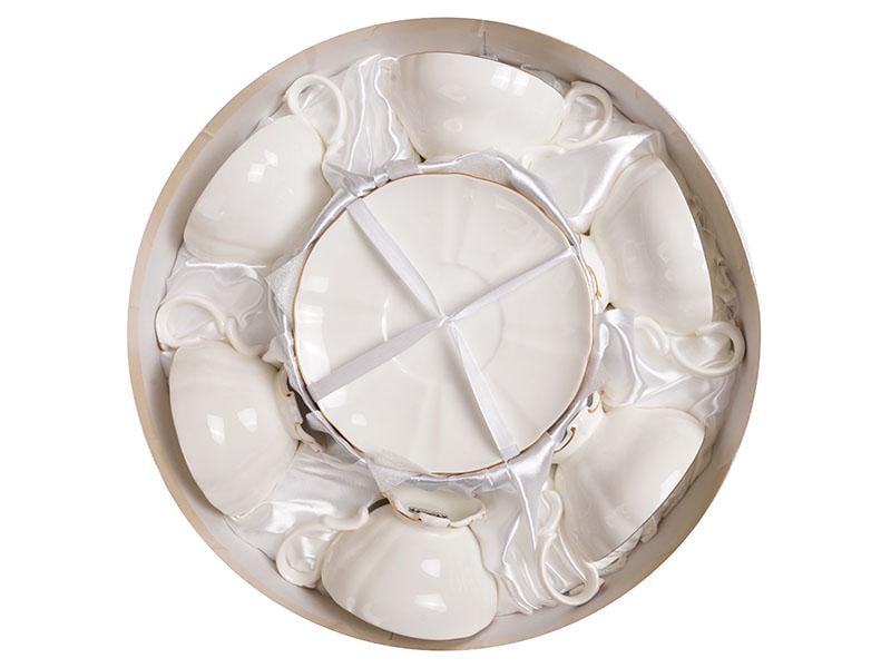 Чайний набір Lefard Королівський на 6 персон чашки із золотою облямівкою 200 мл Білий (264-649) - фото 2 Чайний набір Lefard Королівський на 6 персон чашки із золотою облямівкою 200 мл Білий (264-649) - фото 2