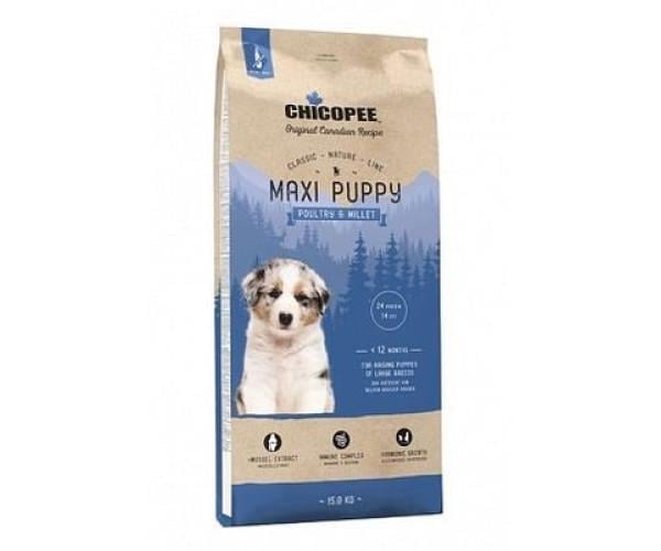 Корм сухий для цуценят Chicopee Classic Nature Line Maxi Puppy Poultry Millet 15 кг