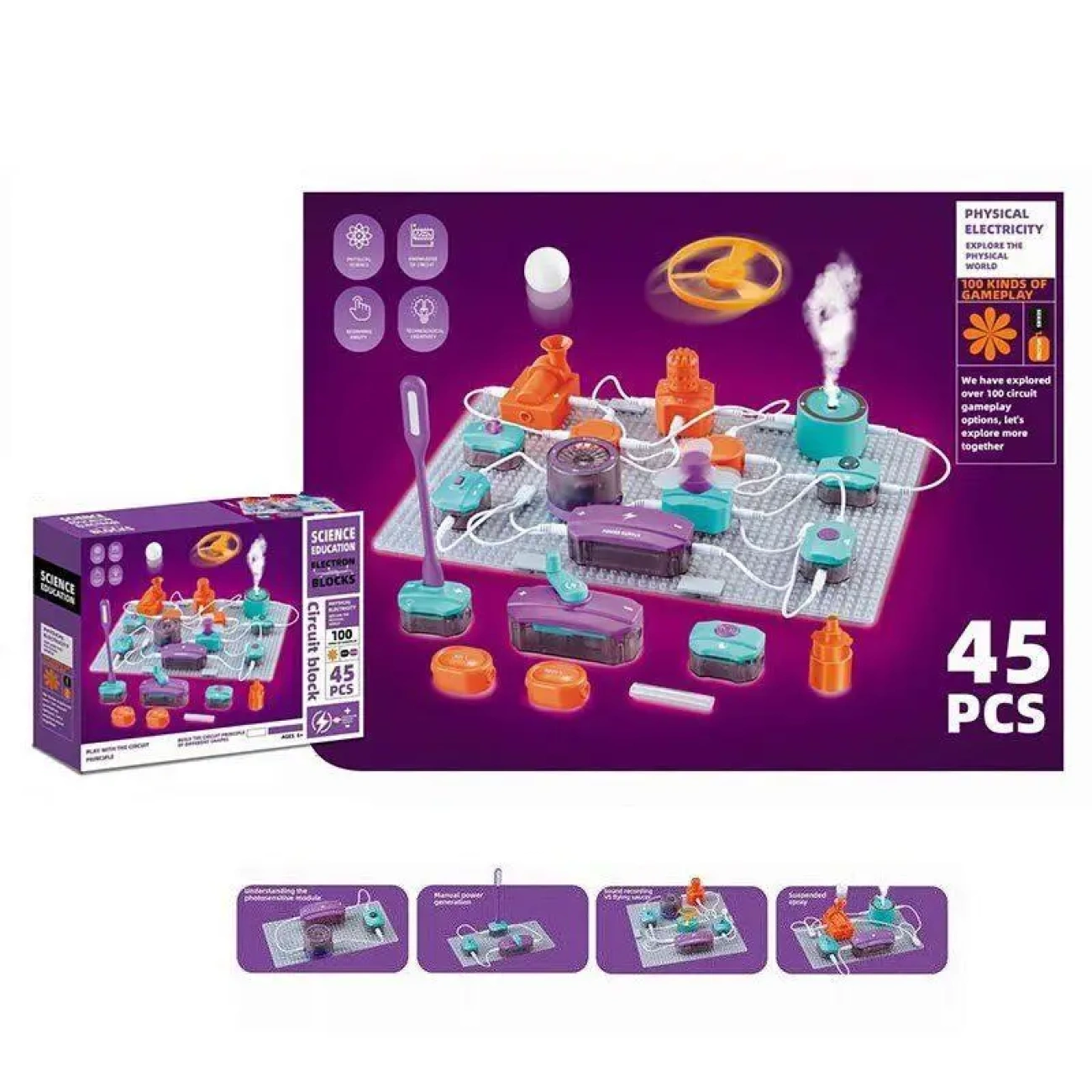 Комплект для создания электросхем со световыми и звуковыми эффектами 34 дет. (29356763) - фото 3 Комплект для создания электросхем со световыми и звуковыми эффектами 34 дет. (29356763) - фото 3