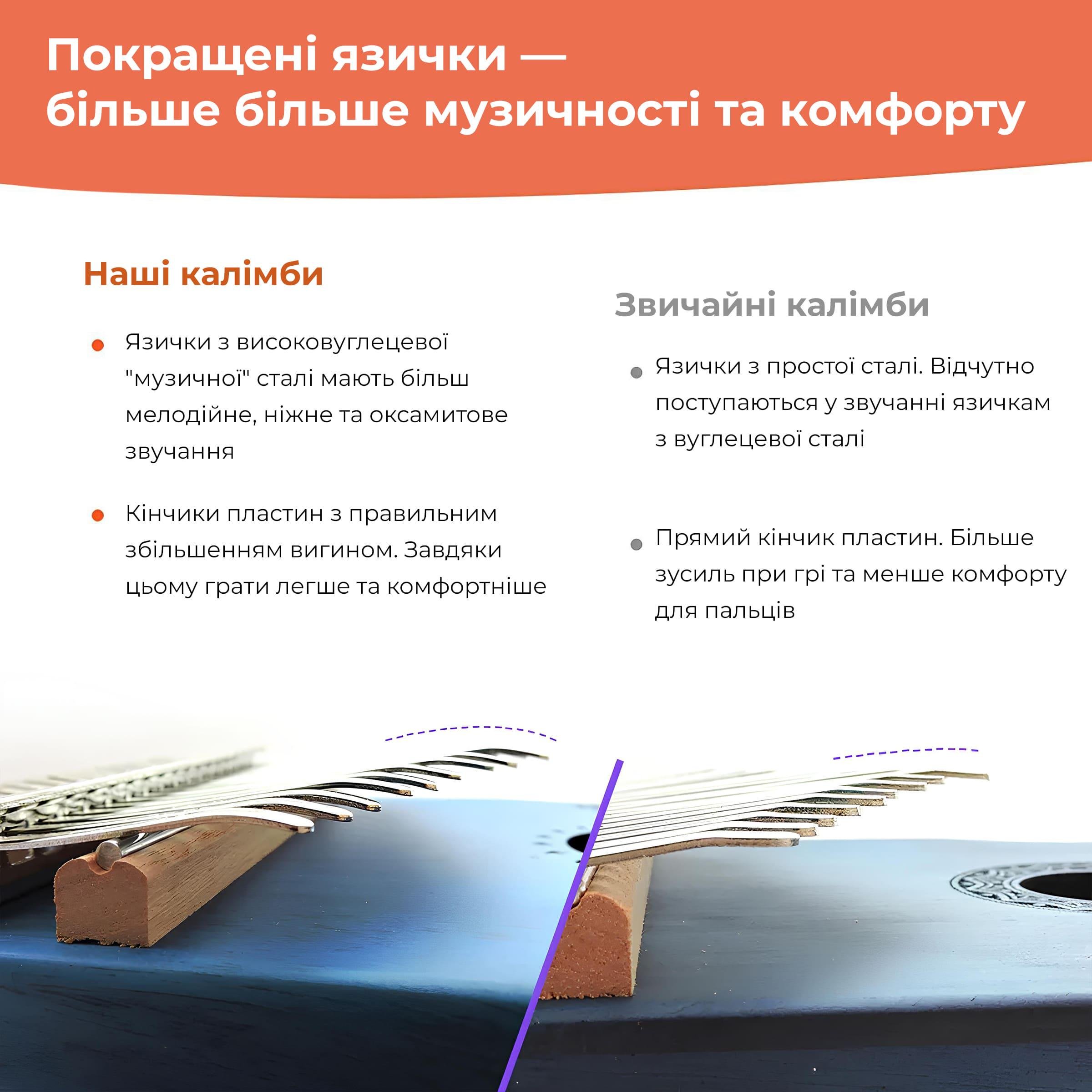 Калімба музичний інструмент Kayfovo KK-59 Пальчикове піаніно ручна робота дерево 17 клавіш (29264) - фото 8 Калімба музичний інструмент Kayfovo KK-59 Пальчикове піаніно ручна робота дерево 17 клавіш (29264) - фото 8