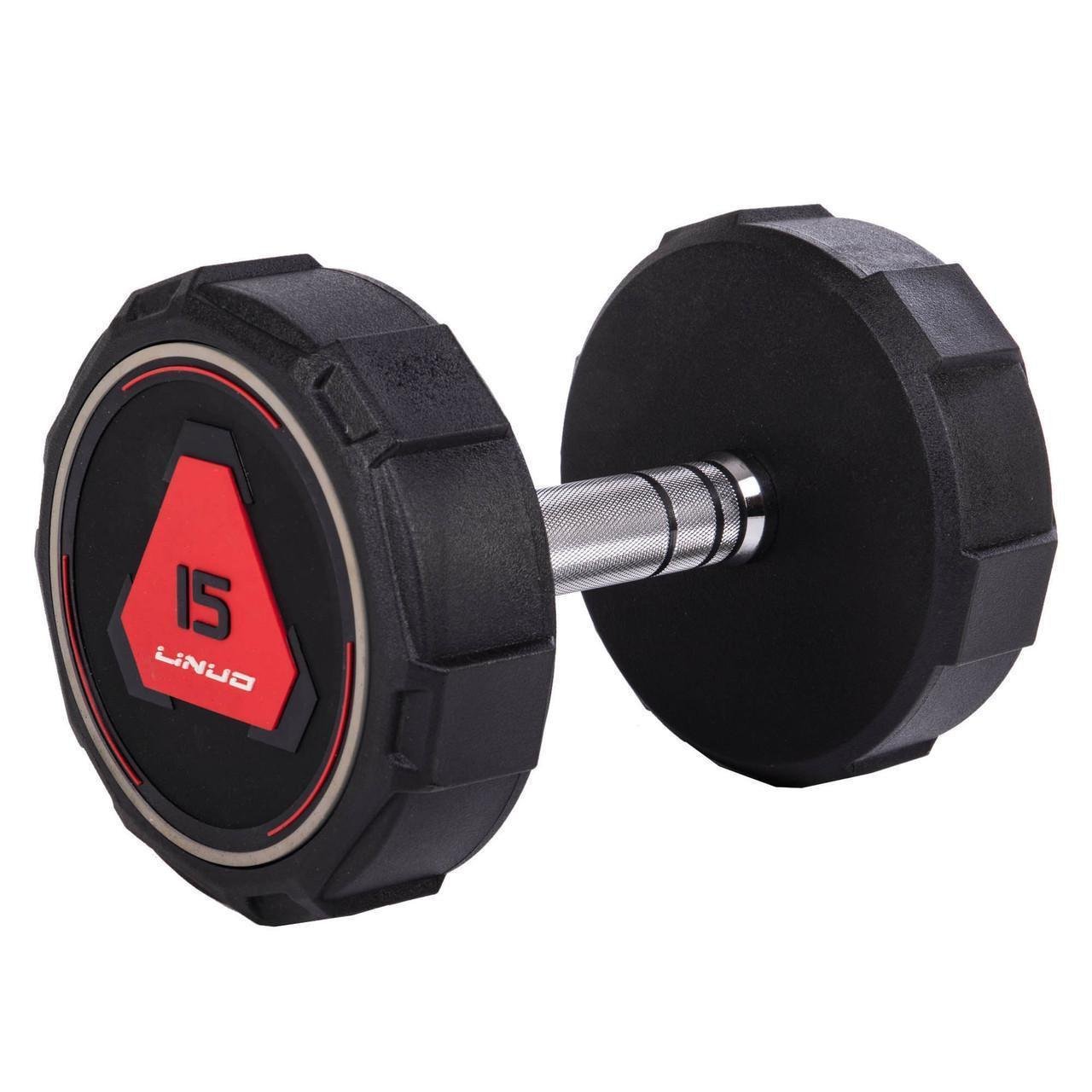 Гантель цільна LI NUO TA-3618-15 з поліуретановим покриттям 15 кг (2532854862) - фото 1