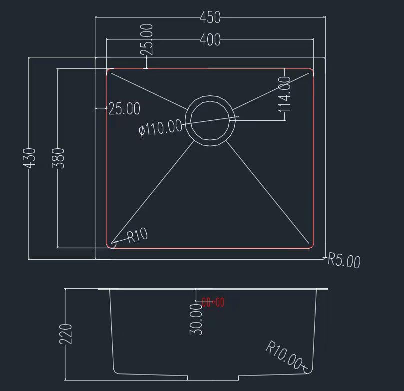 Мийка сталева Granado Under top Steel S201 Honeycomb 450х430х220 мм Black - фото 7 Мийка сталева Granado Under top Steel S201 Honeycomb 450х430х220 мм Black - фото 7