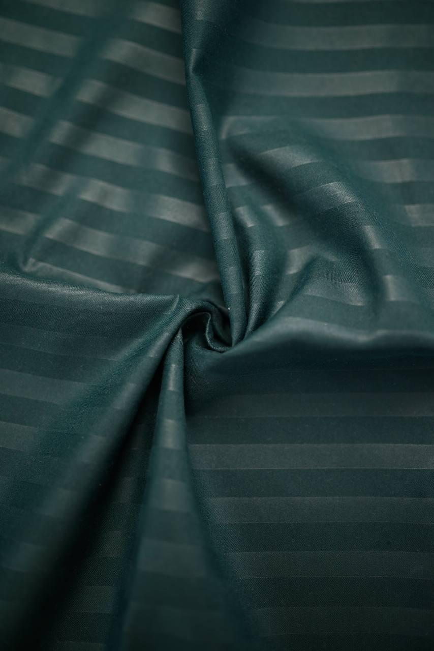 Комплект постільної білизни Signorina Siena зі страйп-сатину сімейний 50х70 см/70х70 см Темно-зелений (0011S) - фото 5