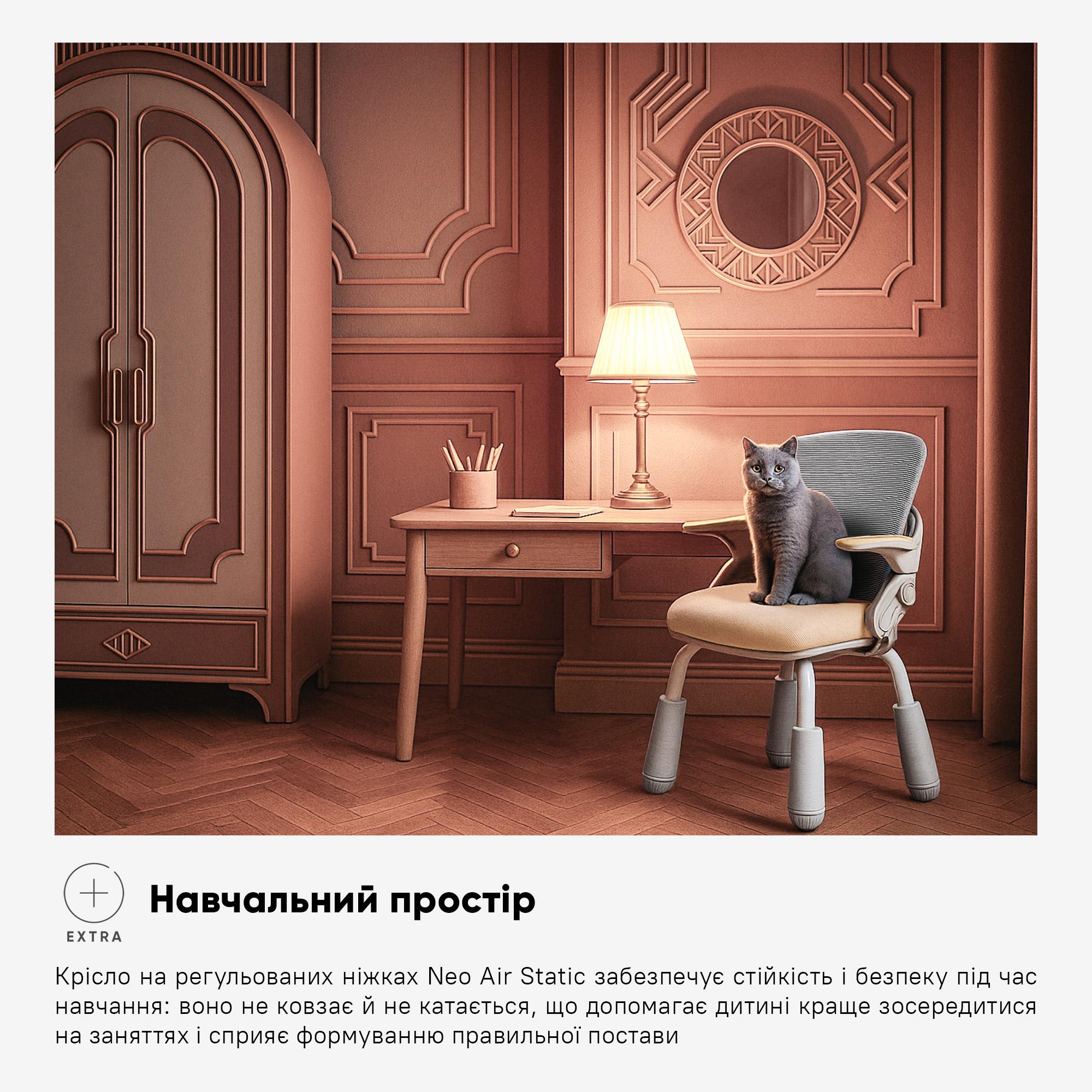 Кресло детское Mealux Neo Air Static Персиковый/Cерый (Y-306 PG) - фото 6