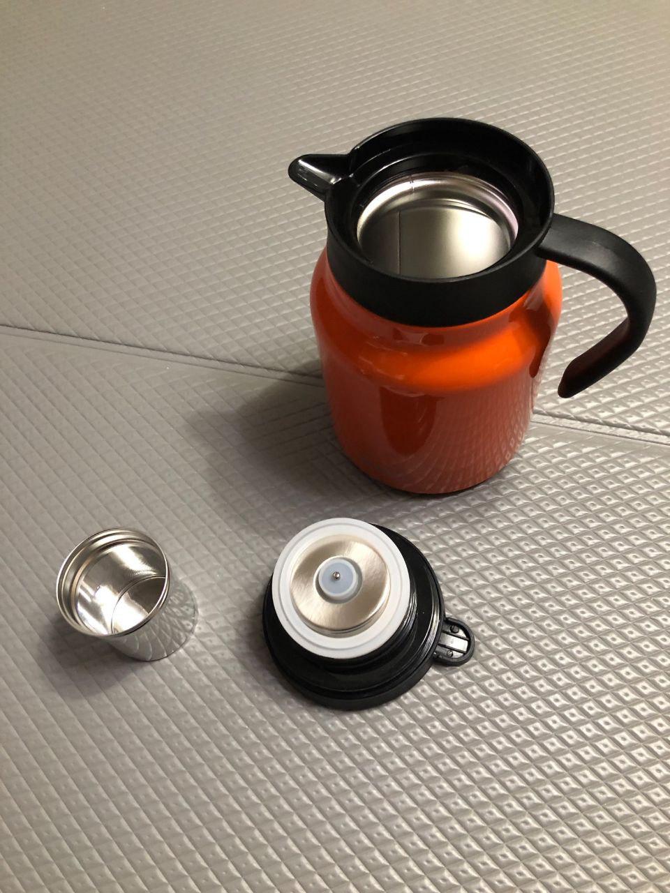 Термоквшин с двойными стенками из нержавеющей стали с контролем температуры 800 мл Оранжевый (561329) - фото 4