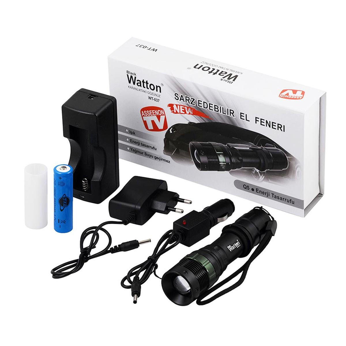 Ліхтар зі зумом Watton WT-037 акумуляторний металевий світлодіодний - фото 9 Ліхтар зі зумом Watton WT-037 акумуляторний металевий світлодіодний - фото 9