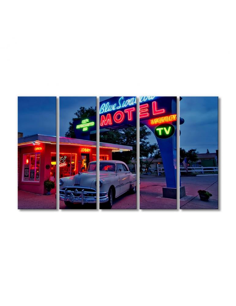 Картина модульная Ретро автомобиль 5 модулей 120x180 см