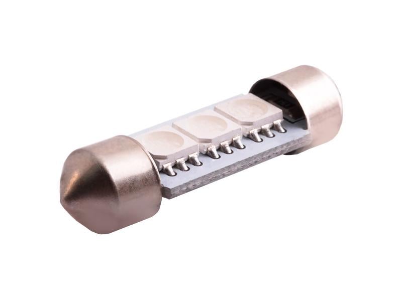 Автолампа светодиодная C5W SV8,5 12 В 36 мм SMD5050-3led Зеленый (520)
