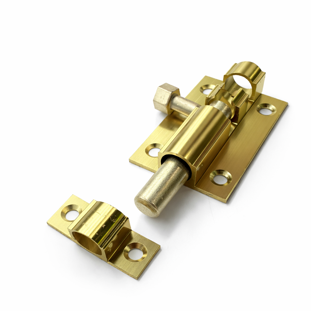 Шпингалет накладний для дверей і вікон ХЗШП 60 мм квадрат Золотий (DZ1198)