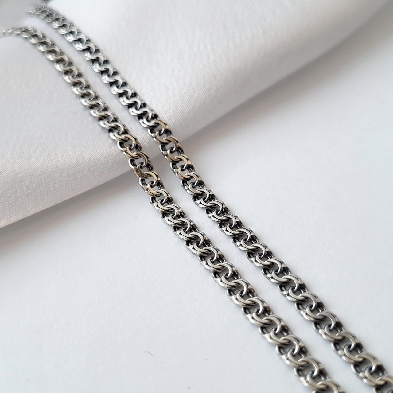 Цепочка серебряная плоский 60 см 925 пробы 11,50 г Черная