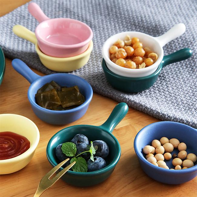 Набор круглых соусниц с ручкой 4 шт. Розовый (2166935244) - фото 2