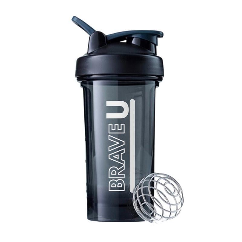 Шейкер для протеина и спортивного питания с металлическим шариком Brave U Premium Shaker 500 мл Черный