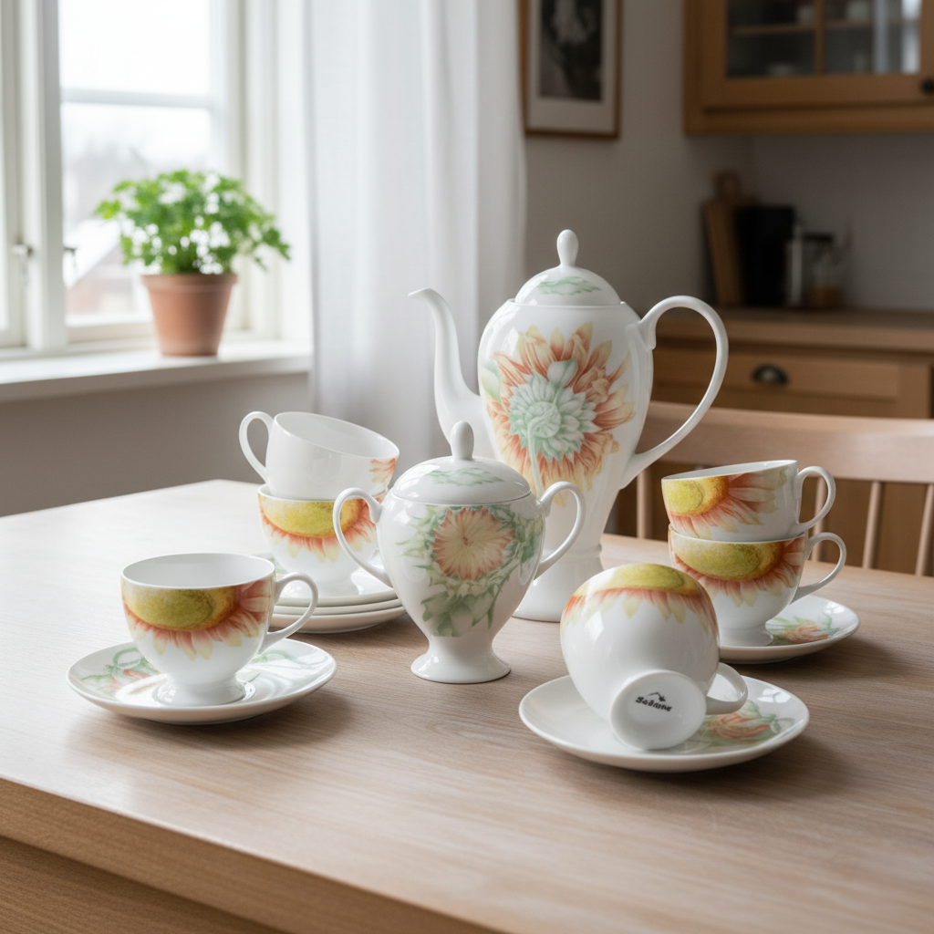 Сервиз чайный Sakura Sunflower 14 пр. на 6 персон - фото 2 Сервиз чайный Sakura Sunflower 14 пр. на 6 персон - фото 2