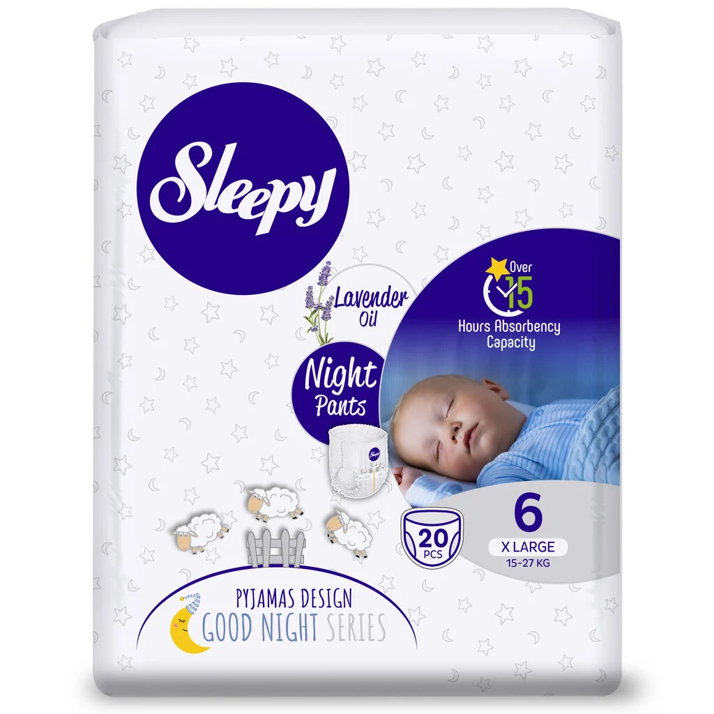 Подгузники-трусики детские Sleepy Night XL 6 15-27 кг 20 шт. (000005907)