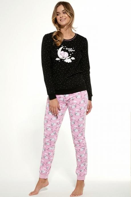 Піжама жіноча Cornette SHEEP 721/301 M Чорний/Рожевий (22982138)