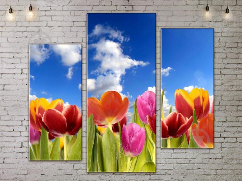 Модульная картина ArtStar цветы Тюльпаны ADFL0200 размер 150 х 180 см