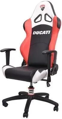 Компьютерное кресло геймерское Ducati HA-777E-DUC2 Черный/Бело-красный (129205340)