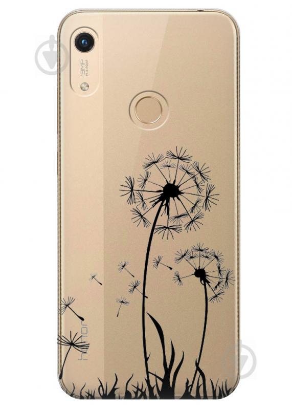 Прозрачный силиконовый чехол iSwag для Huawei Honor 8A Pro с рисунком - Одуванчики (M1418)