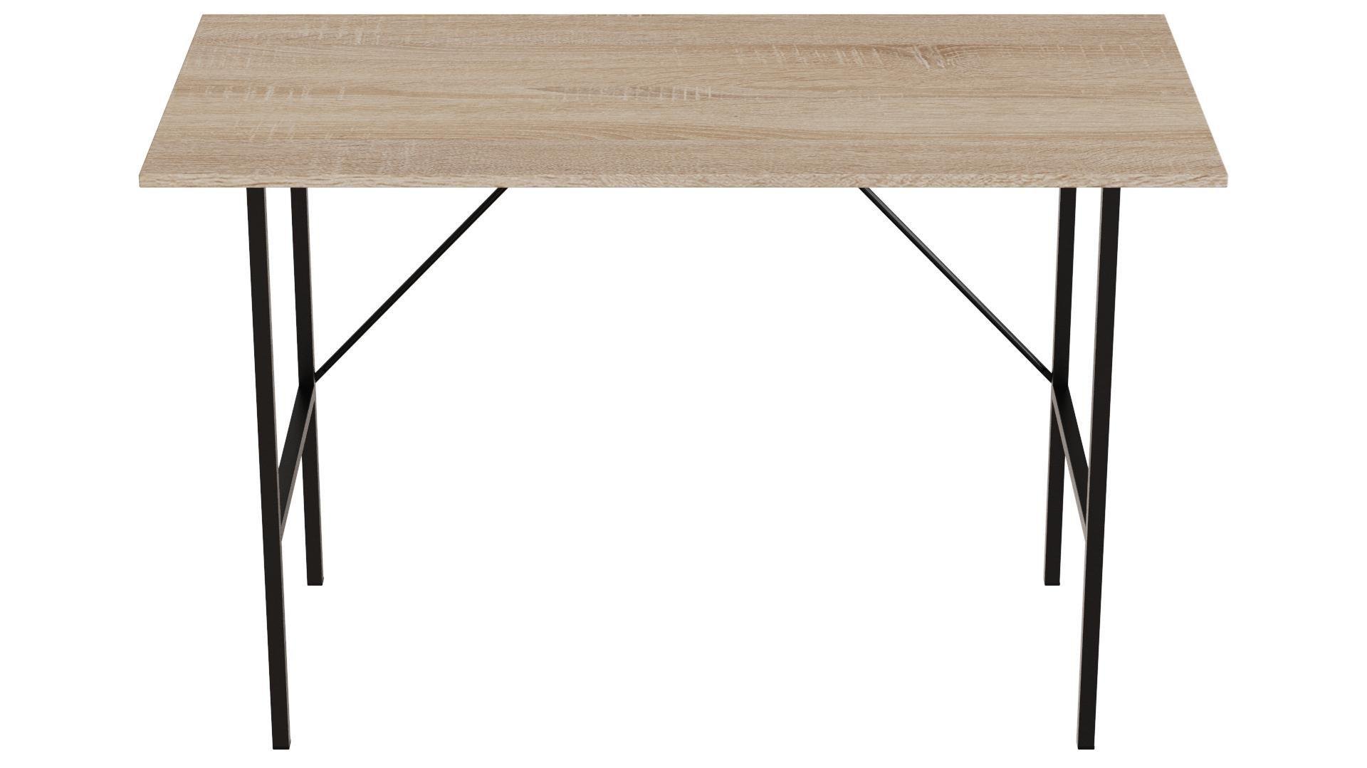 Письменный стол компьютерный Ferrum-decor Line Тайм 16 мм 750x1000x600 мм металл Черный/ДСП Дуб Сонома (TIME111)