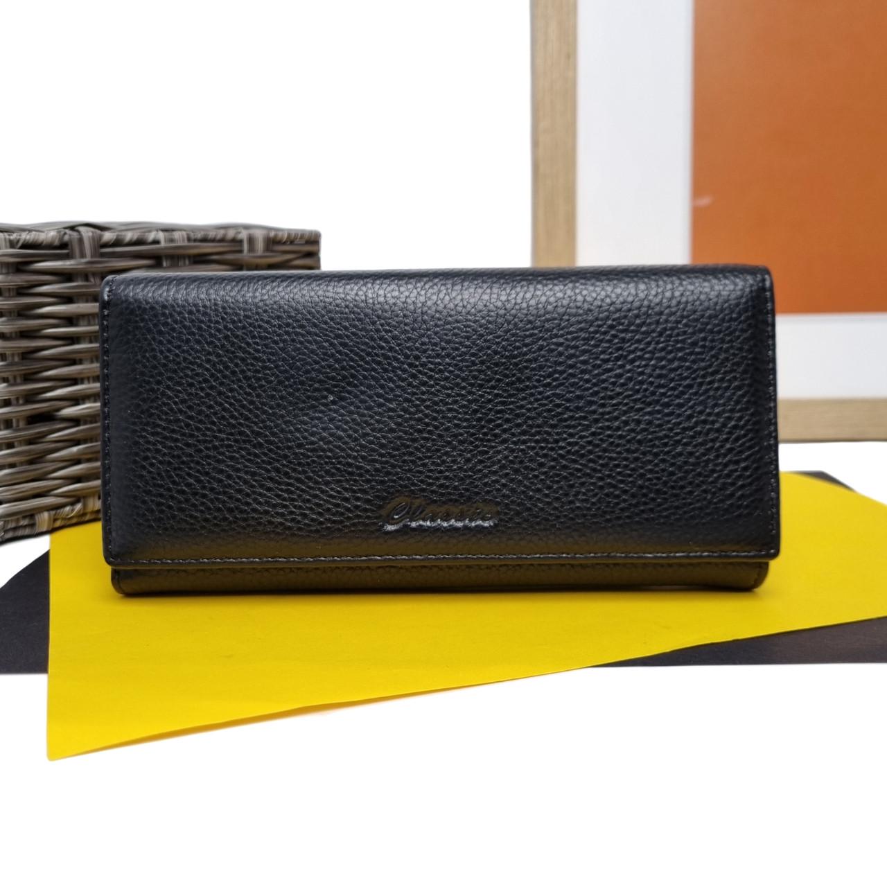 Гаманець жіночий довгий Genuine Leather натуральна шкіра Чорний (2202-05142E-2 black)