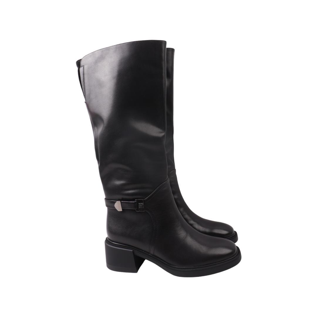 Сапоги женские Geronea из кожи р. 37 Черный (972-22ZSC)