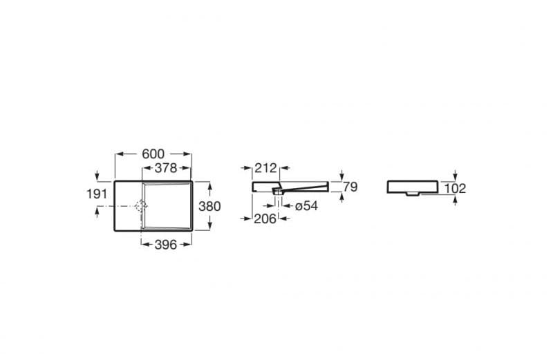 Умывальник накладной ROCA Horizon A32727900B 600x380x102 мм Белый (227763) - фото 3 Умывальник накладной ROCA Horizon A32727900B 600x380x102 мм Белый (227763) - фото 3