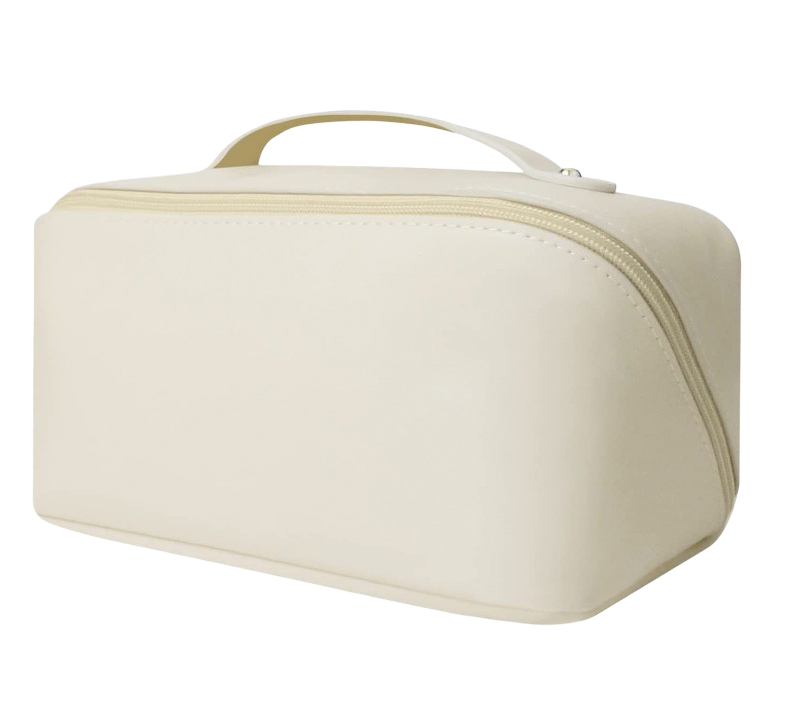 Косметичка дорожная женская с ручкой PU 23х12,5х11,5 см Светло-бежевый (29709)