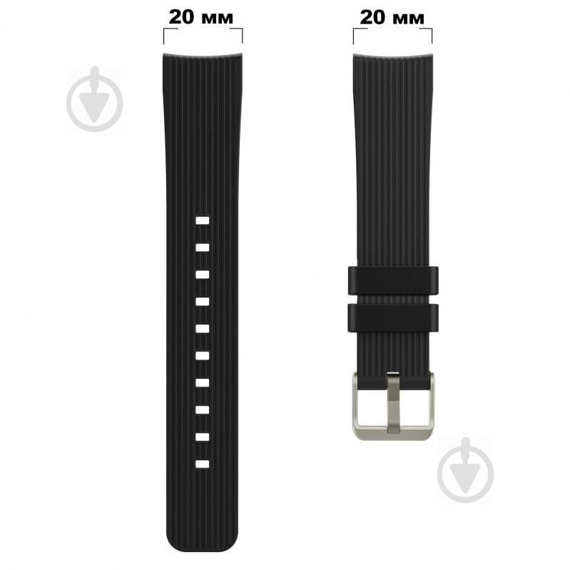 Ремешок силиконовый BeWatch 20 мм для Amazfit BIP | Bip Lite | GTS | Gtr 42mm Черный (1012101)