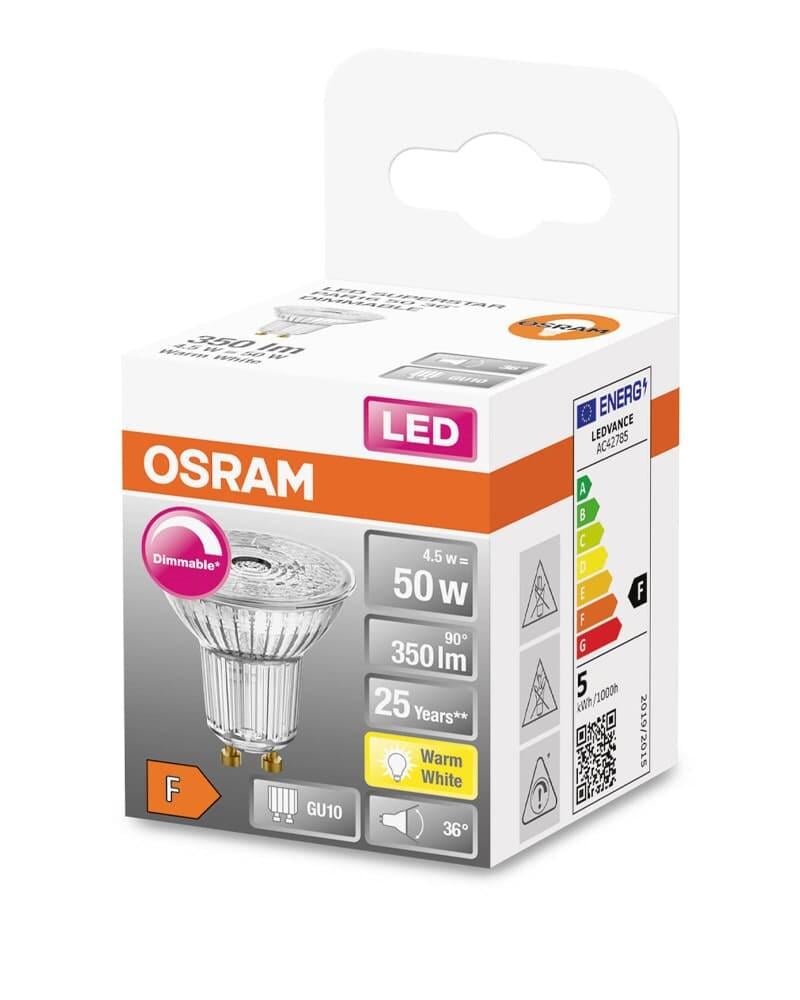 Лампа світлодіодна Osram 4058075797888 LSSPR16D5036 4,5W/927 350 Lm 230 V GU10 (10394268)