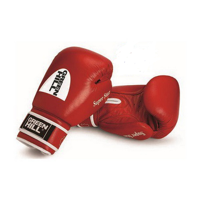 Рукавички бокс GREEN HILL SUPER STAR AIBA шкіра 12 унцій Червоний