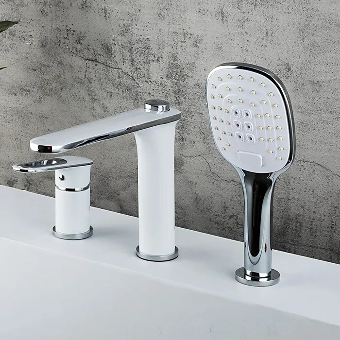 Змішувач на борт ванни Frap F1149 Білий/Хром (2465586952) - фото 2