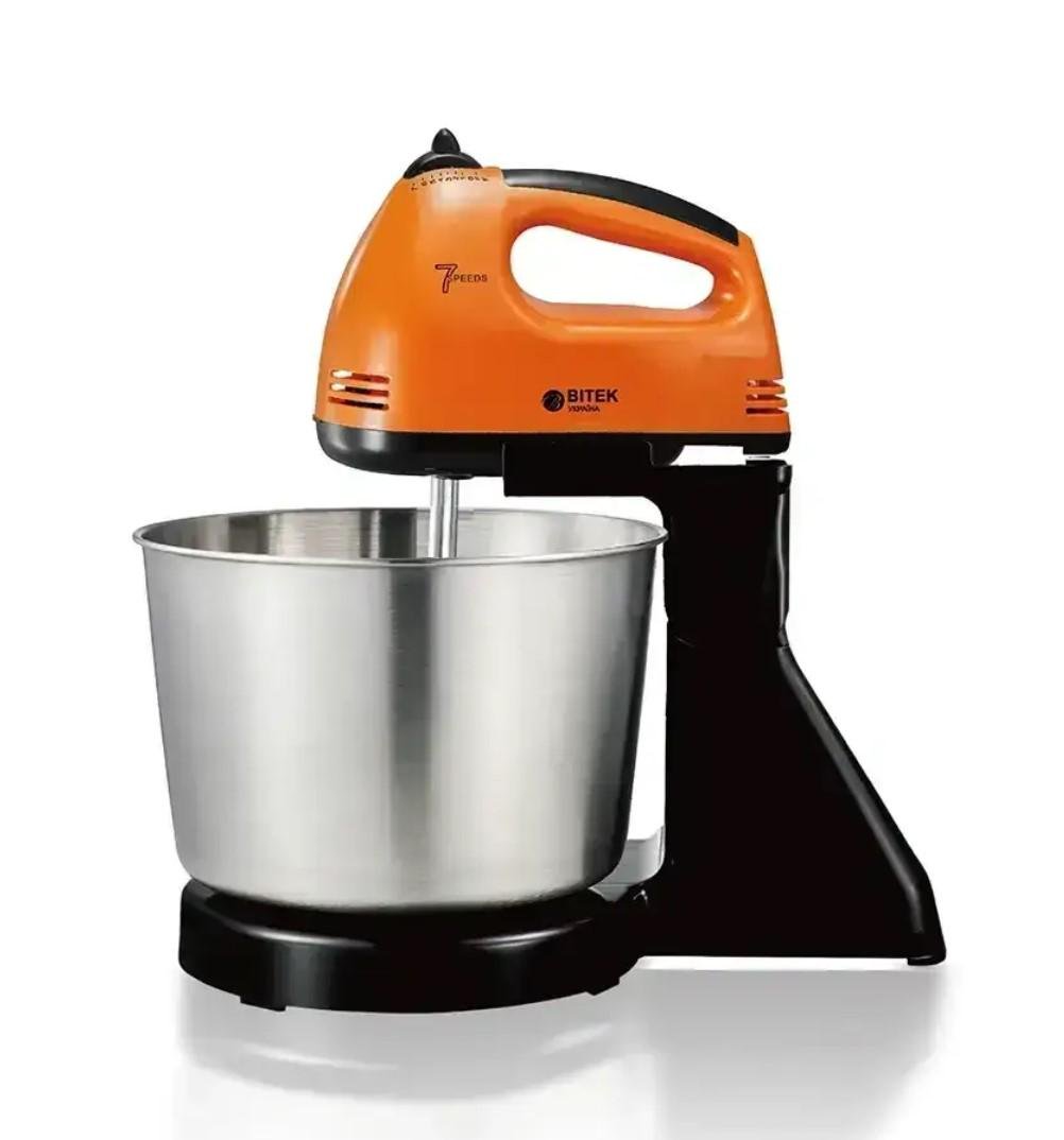 Міксер кухонний R-6637 з металевою чашею 2 л з підставкою 250 Вт Помаранчевий (Mksrr-2)