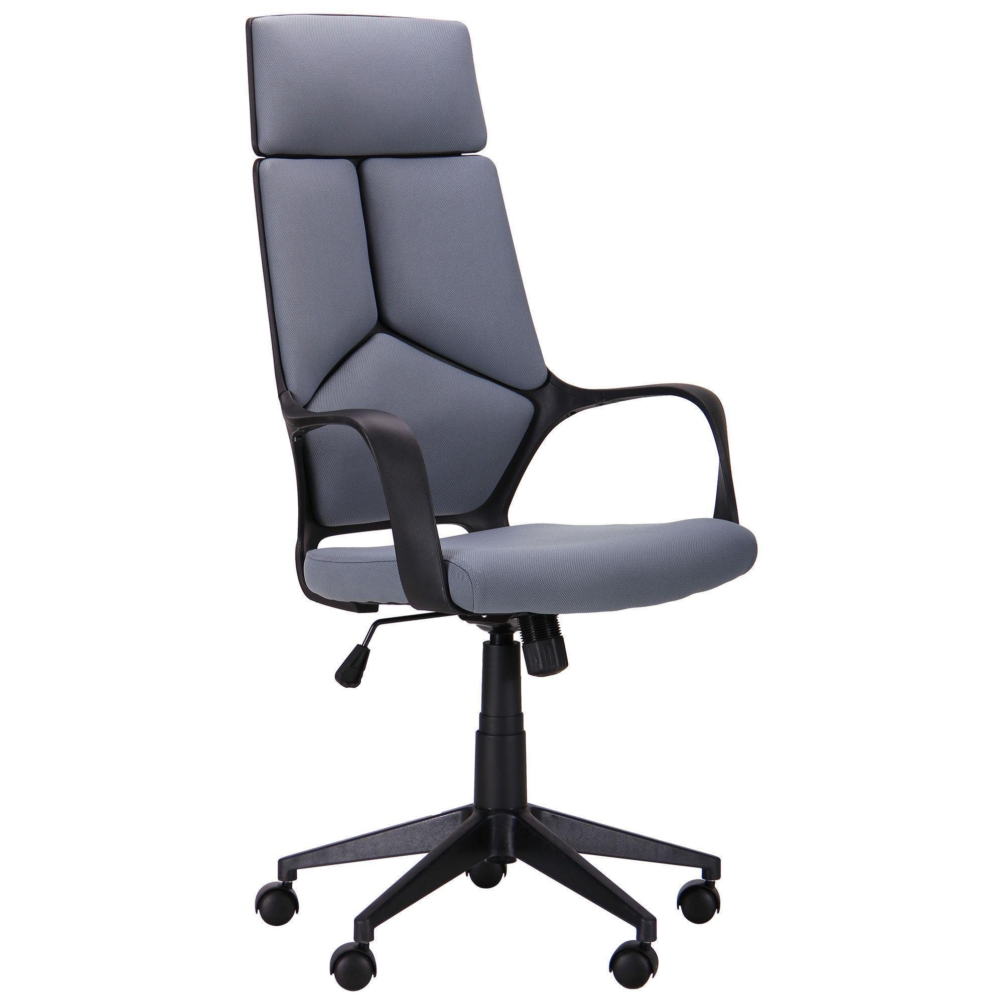 Офісне крісло AMF Urban HB для кабінету/офісу пластик/текстиль 1160+100х640х620 мм Чорний/Темно-сірий (521174)