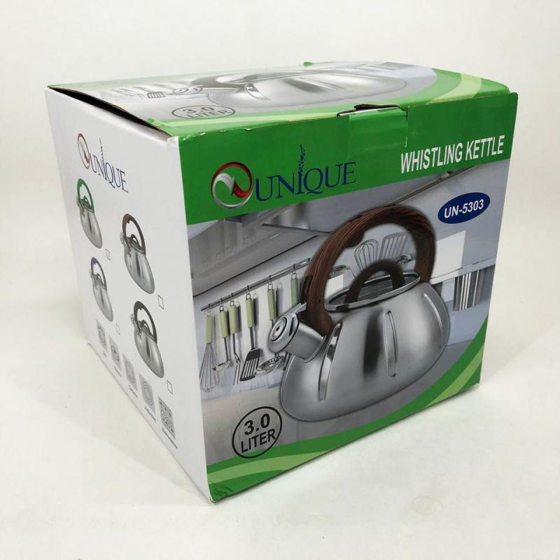 Чайник Unique UN-5303 со свистком 3 л Green (tf5907) - фото 9