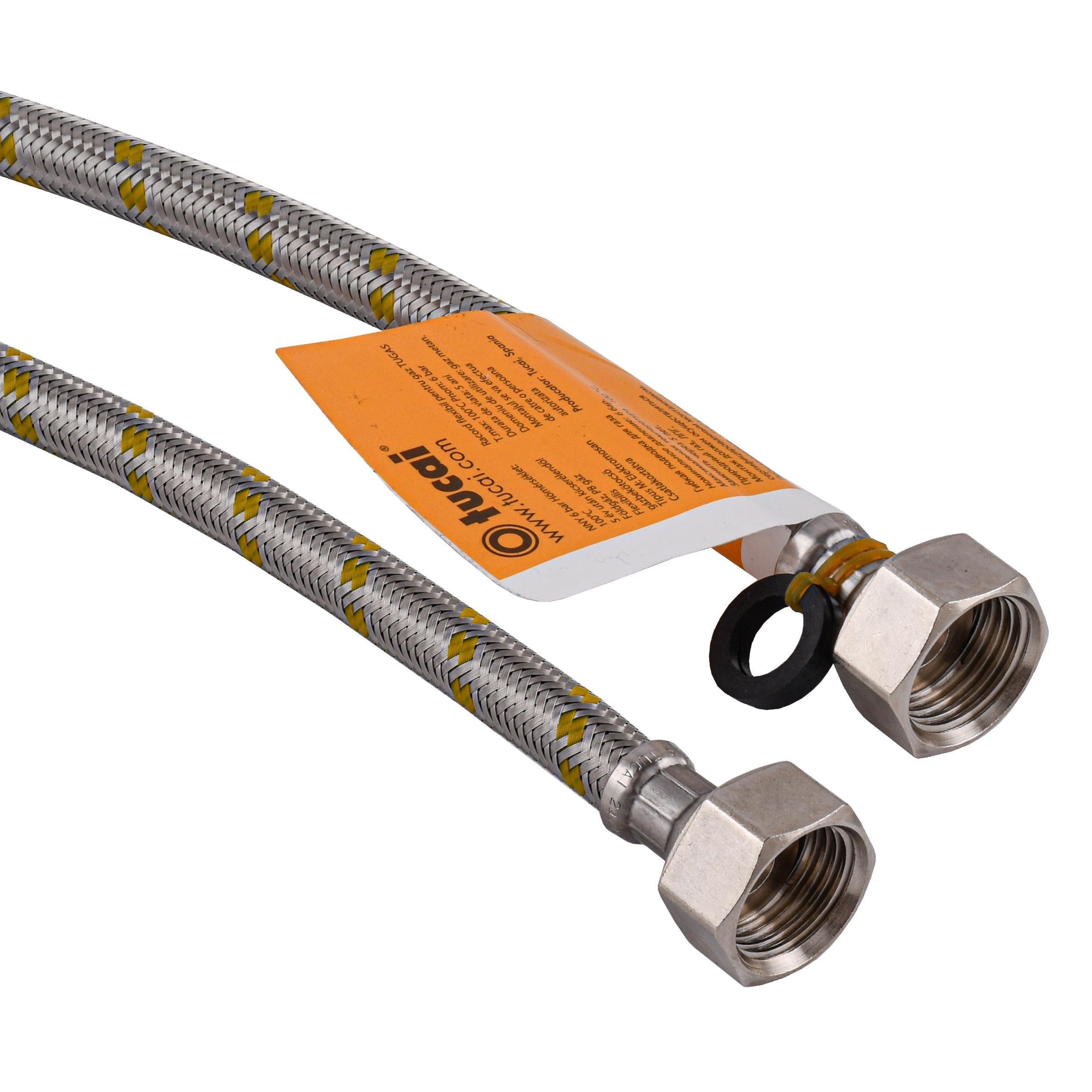 Шланг газовый TUCAI TUGAS-HG1212-1.2 5236 1/2х1/2 ВВ нержавейка (000032508)
