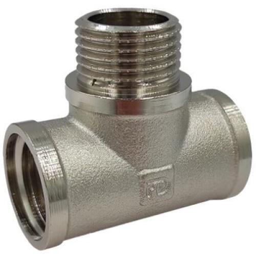 Тройник FADO Srl FITT NICKEL 1/2" РВ-РЗ-РВ латунь (T11)