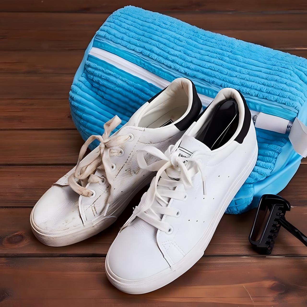 Мішок для прання взуття кросівок з мікрофіброю для пральної машини 39x19 см Блакитний - фото 5 Мішок для прання взуття кросівок з мікрофіброю для пральної машини 39x19 см Блакитний - фото 5